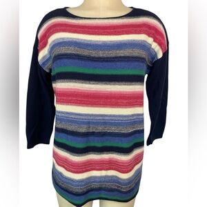 Chaps Long Sleeve Striped Multicolor Women's Sweater Medium